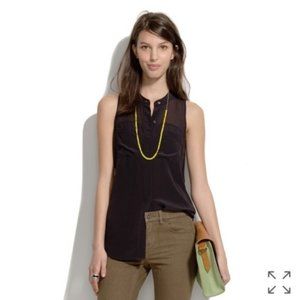 Madewell black sleeveless blouse 100 silk S